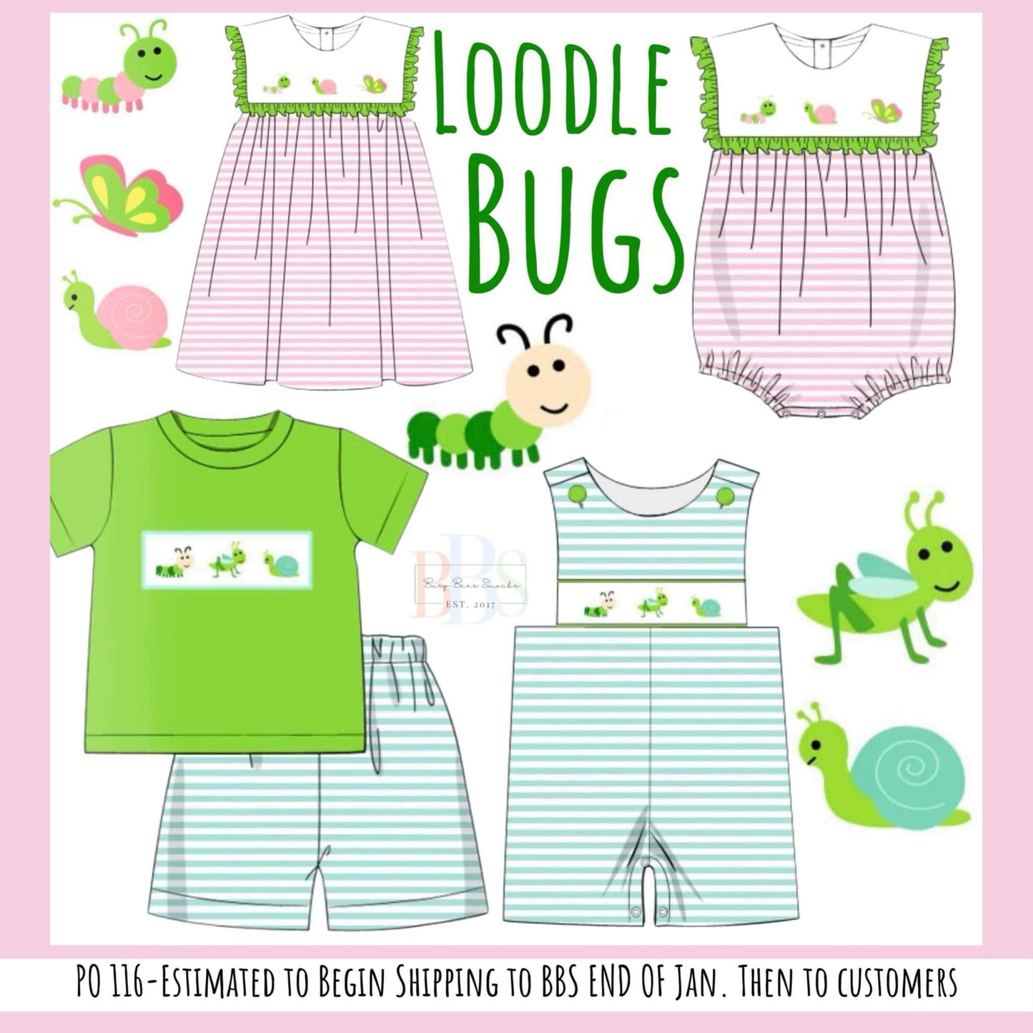 Pre Order 116: Loodle Bugs- Girls Knit Bubble