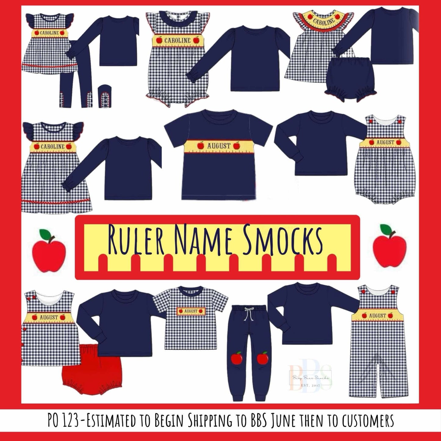 Pre Order 123: Ruler Name Smocks- Boys Knit Shirt