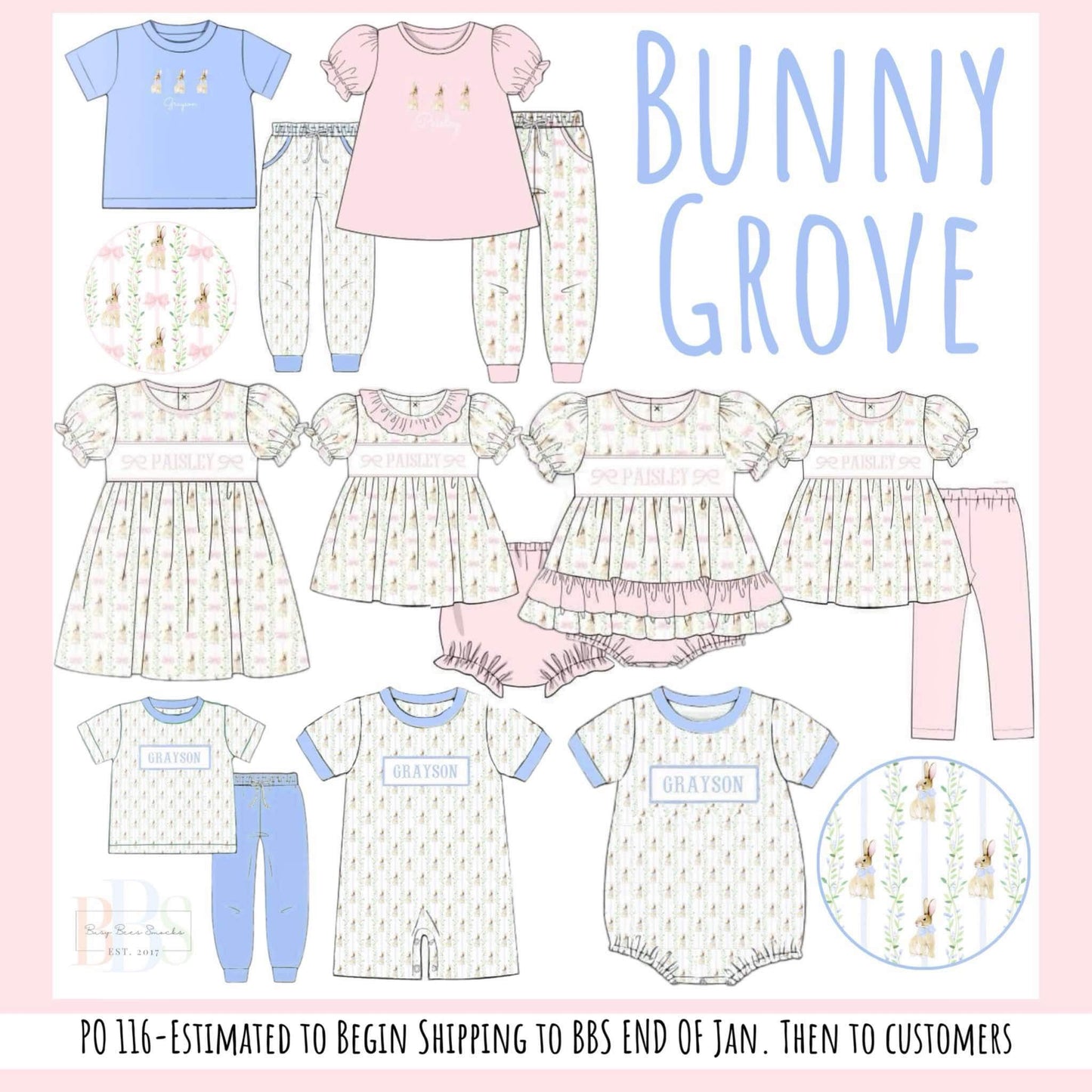 Pre Order 116: Bunny Grove- Girls Knit Legging Set