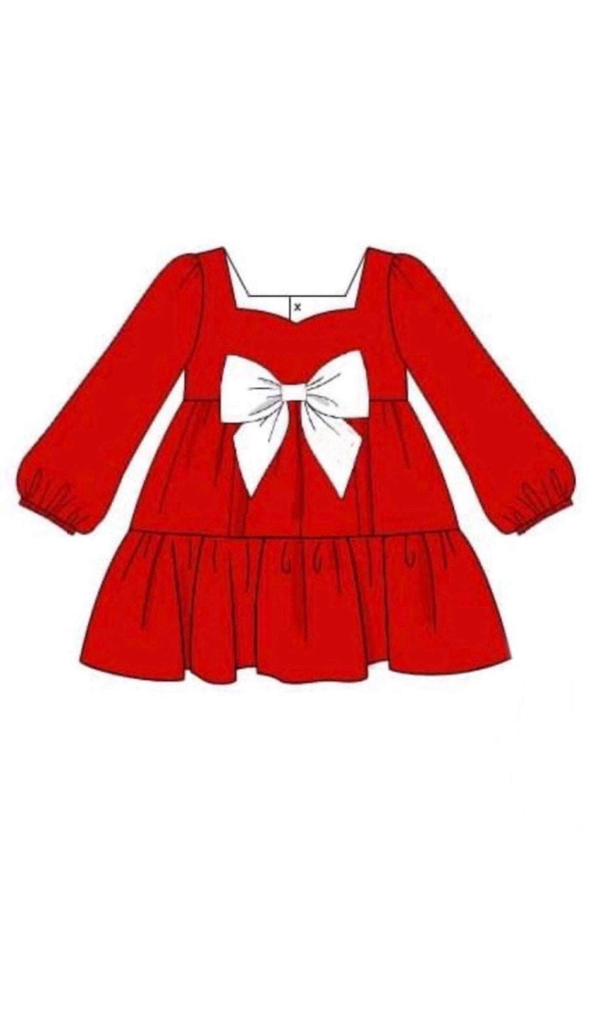 RTS: Kira’s Red Christmas- Girls Woven Dress(No Monogram)