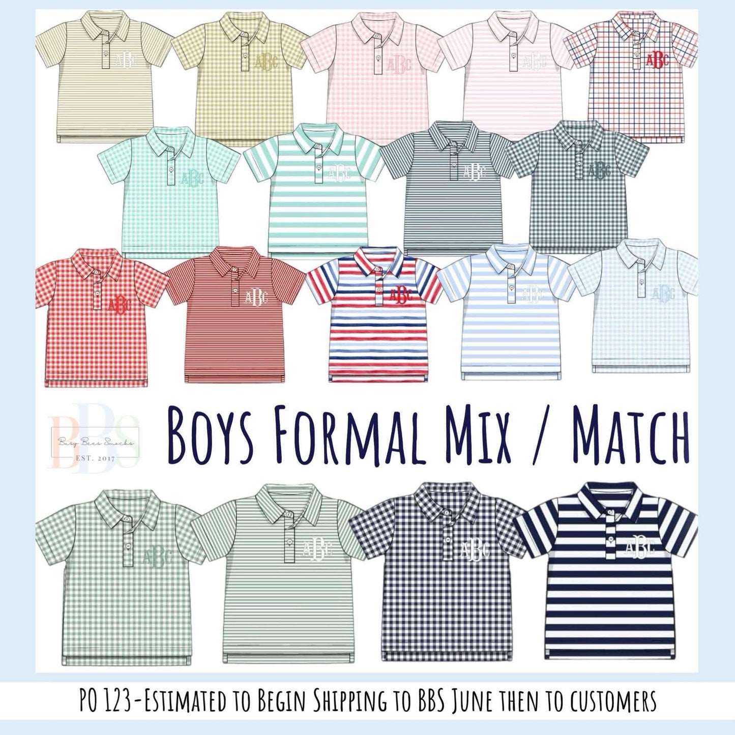 Pre Order 123: Boys Formal Mix & Match- Knit RWB Windowpane Polo