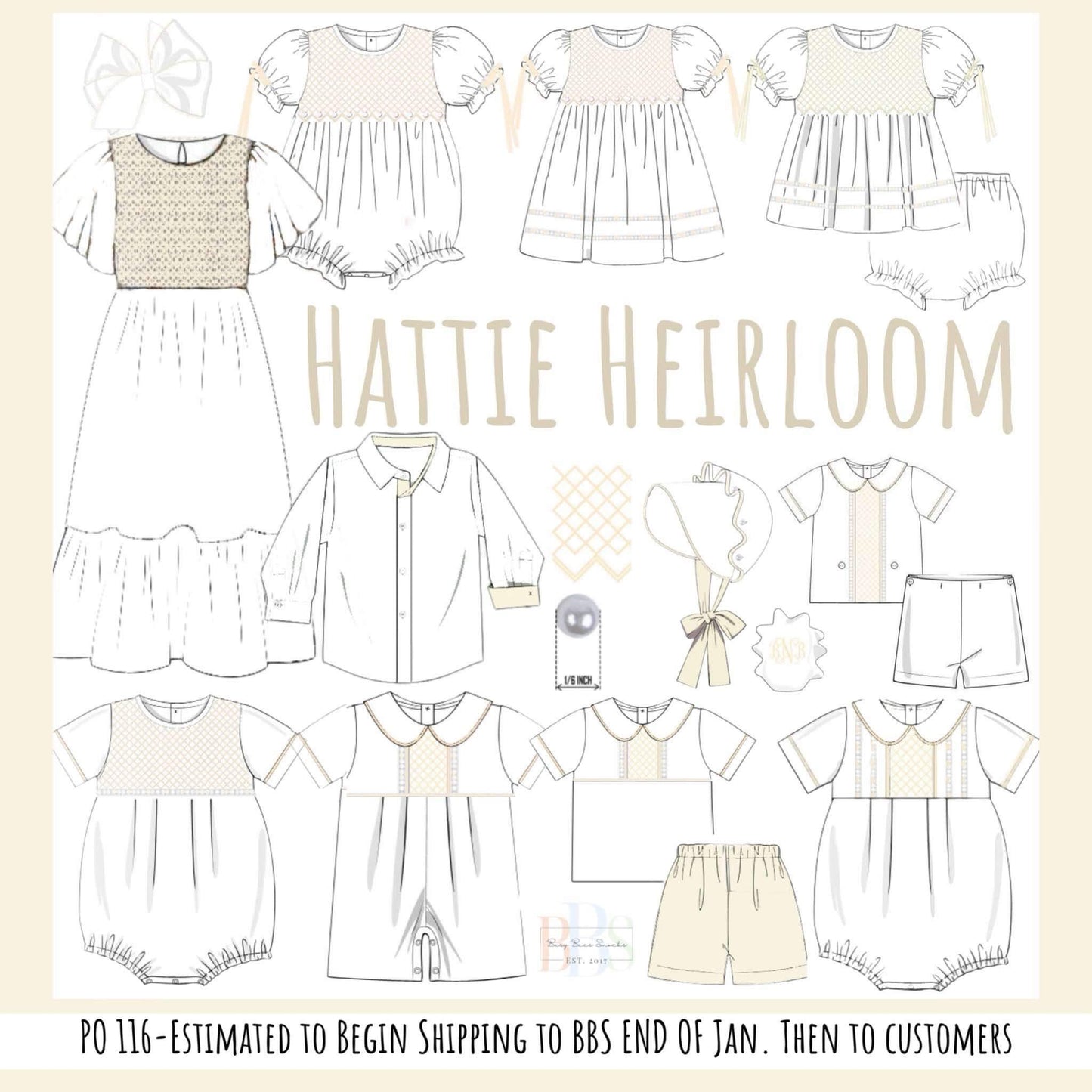 Pre Order 116: Hattie's Heirloom- Girls Woven Bonnet