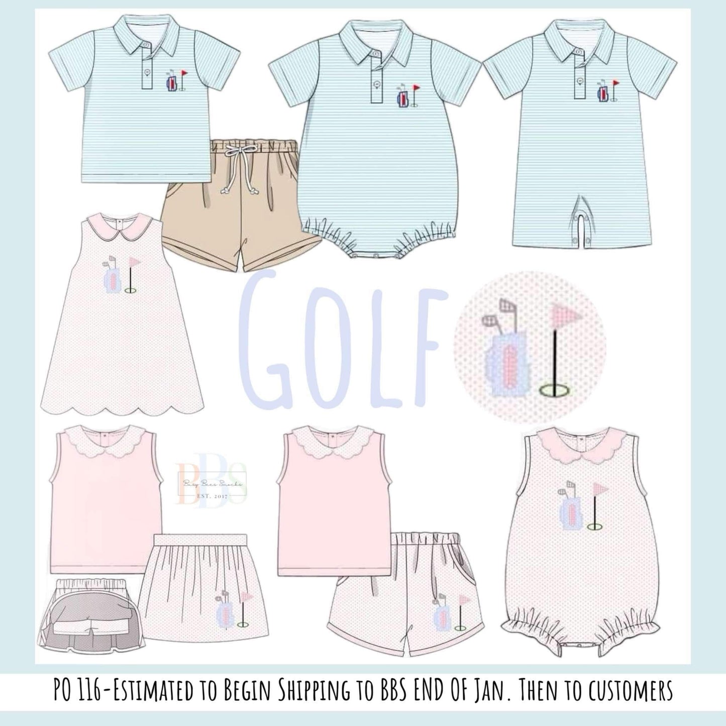 Pre Order 116: Golf- Girls Knit Bubble