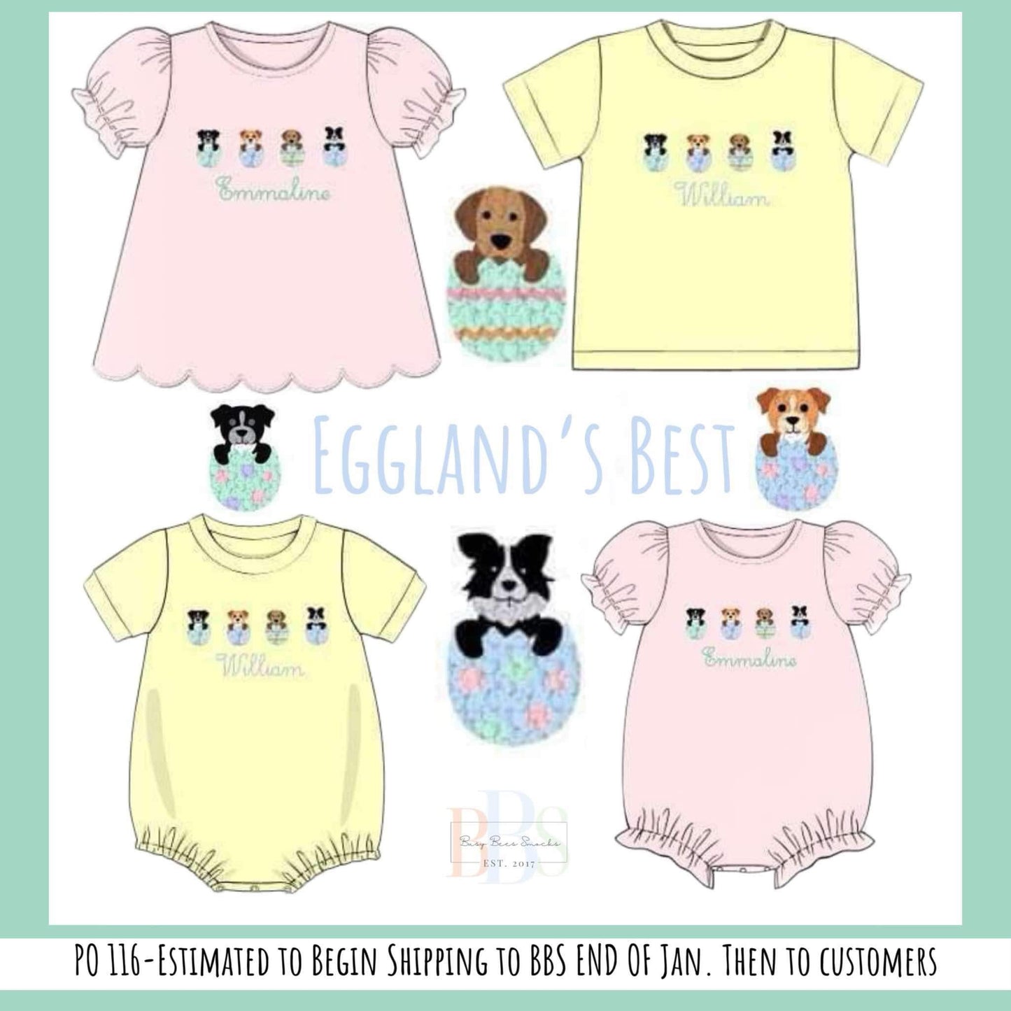 Pre Order 116: Eggland's Best- Boys French Knot Shirt