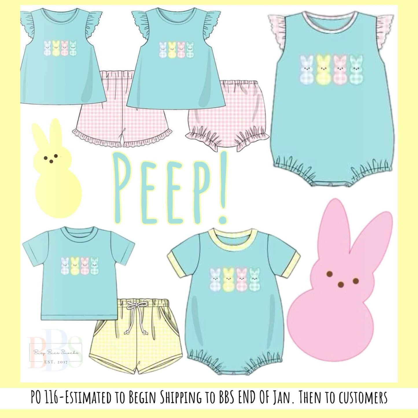 Pre Order 116: Appliqué Peeps- Boys Knit Bubble