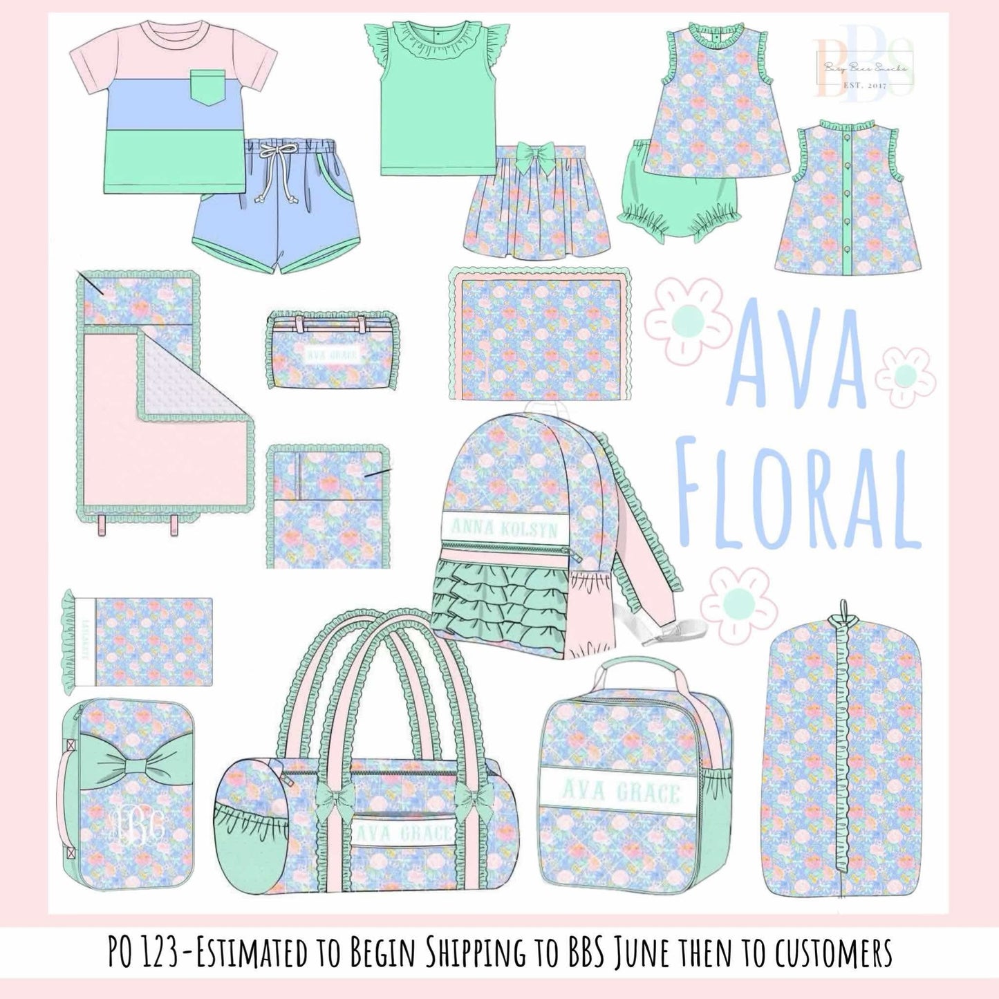 Pre Order 123: Ava Floral- Duffle Bag