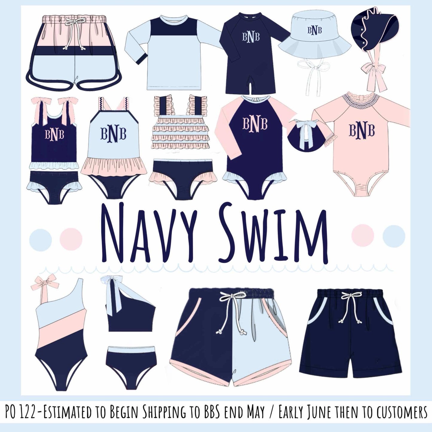 Pre Order 122: Navy Swim- Boys Rash Guard Top