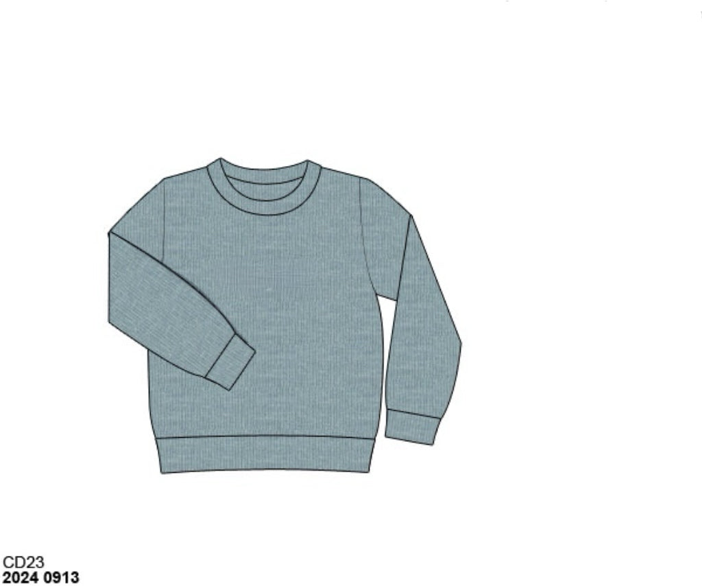 RTS: Mom & Mini French Knot Sweaters: Boys Stone Blue