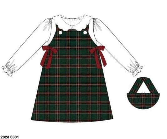 RTS: Clossman Christmas- Girls 2pc Woven Dress(No Monogram)