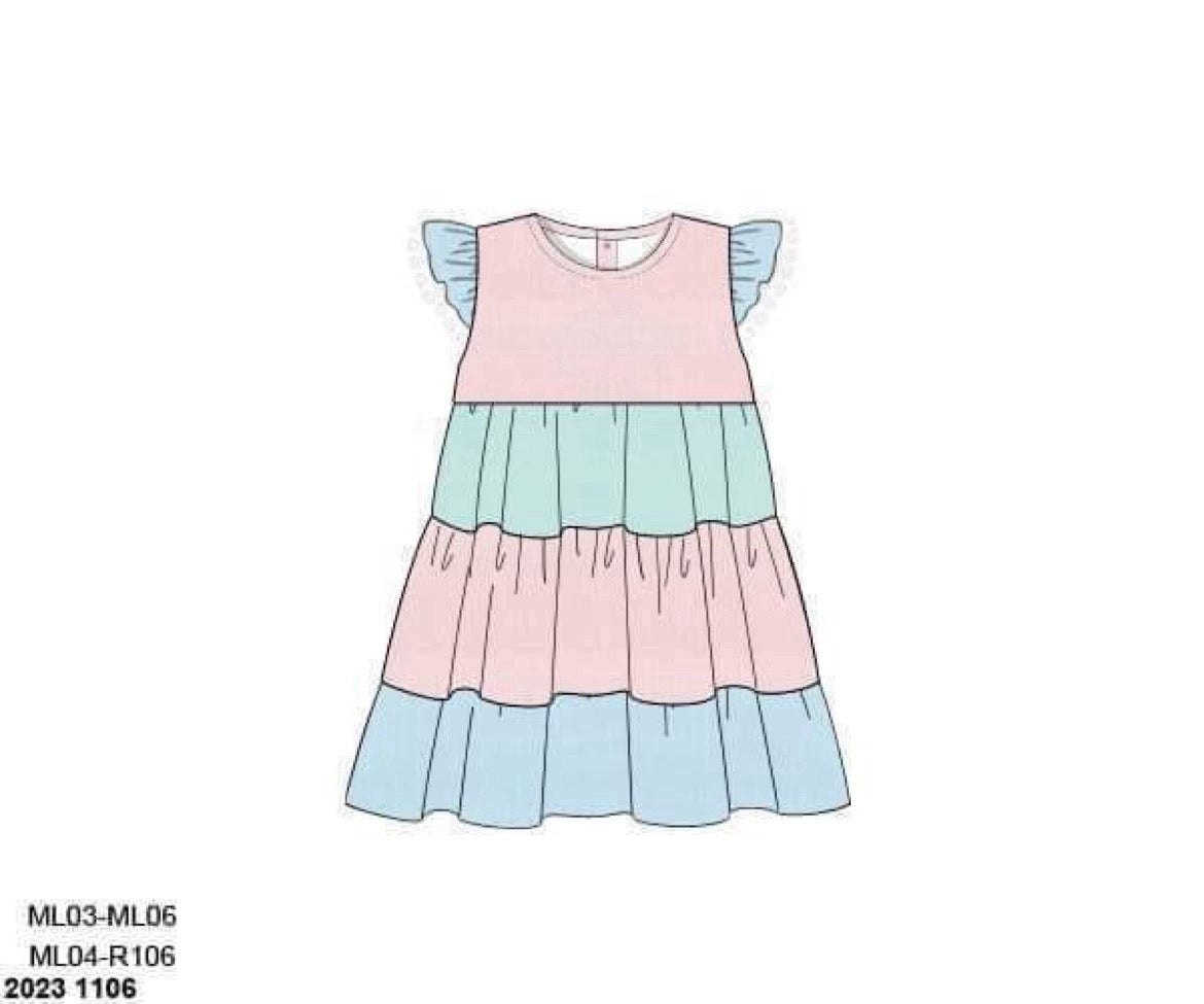 RTS: Muslin Colorblock- Girls Dress (No Monogram)