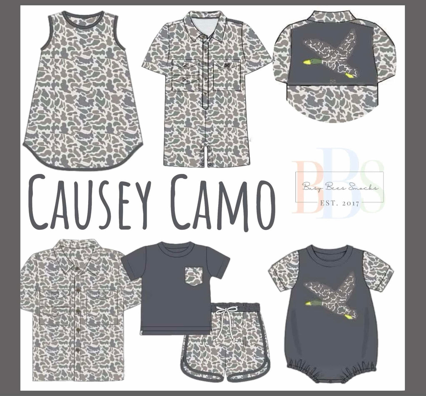 Pre Order 122: Causey Camo- Boys Knit Romper