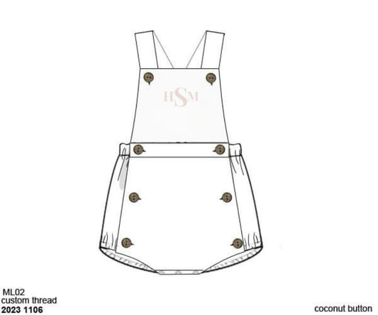 RTS: Neutral Muslin- Boys Sunsuit “HSM”