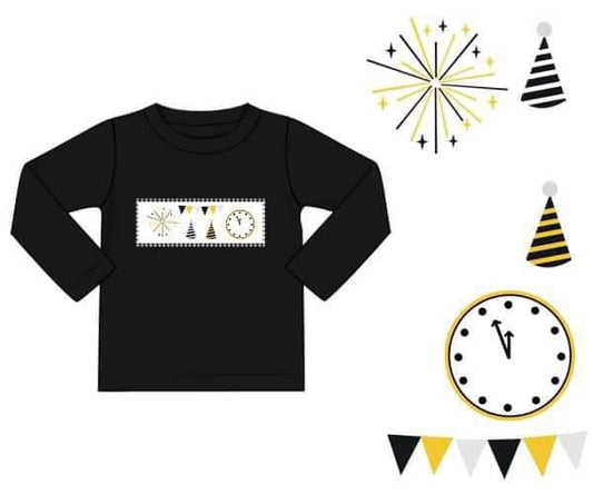 RTS: New Years!-  Boys Midnight Knit Shirt