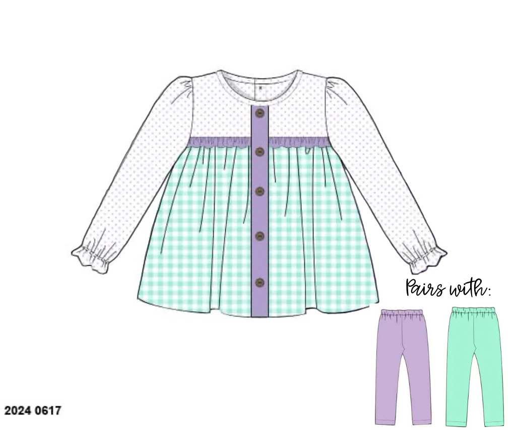 RTS: Girls Mix & Match- Lavender & Mint Knit Shirt