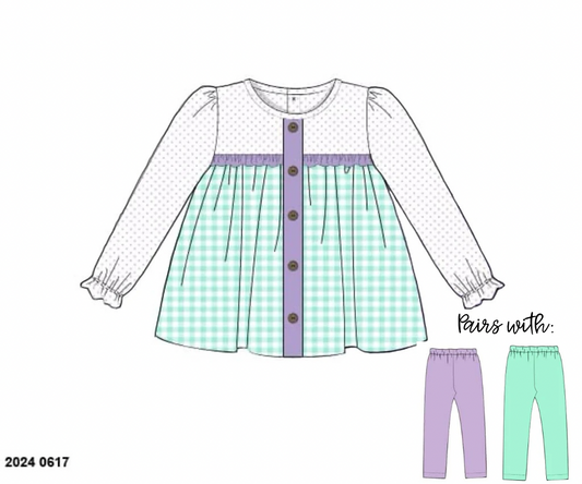 RTS: Girls Mix & Match- Lavender & Mint Knit Shirt