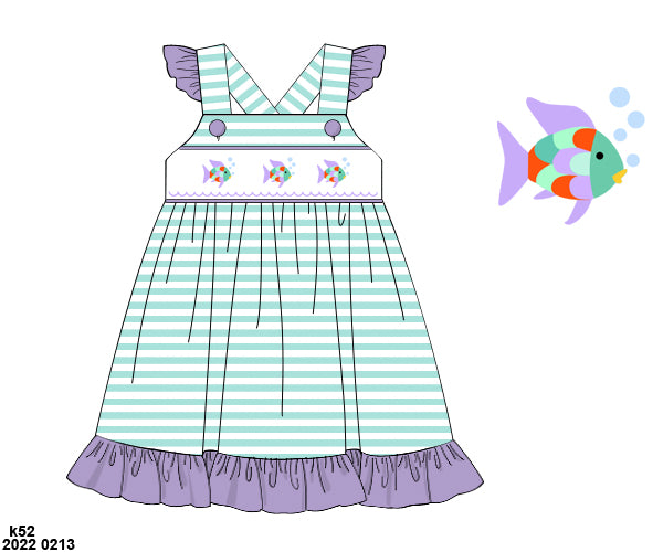 RTS: Sharing Fish- Girls Knit Dress