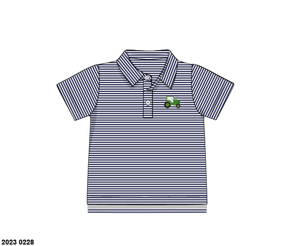 RTS: Boys Only Collection- Tractor Knit Polo