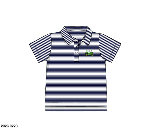 RTS: Boys Only Collection- Tractor Knit Polo