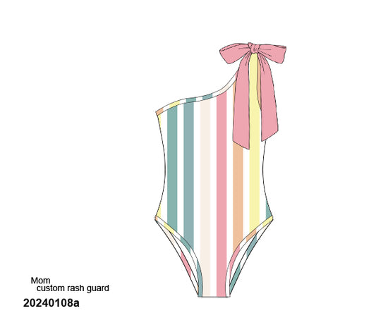 RTS: Jubilee Stripes- Mom 1pc Rash Guard Swim