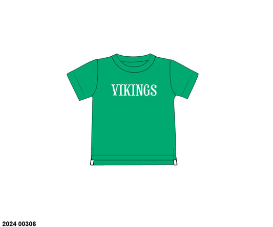 RTS: Green- Boys Knit Shirt "VIKINGS"