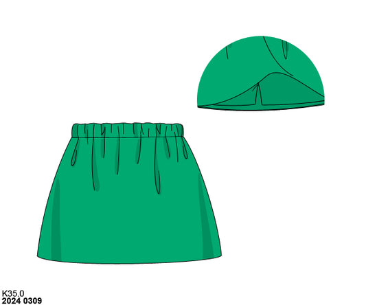 RTS: Green- Girls Knit Bottoms- Skort