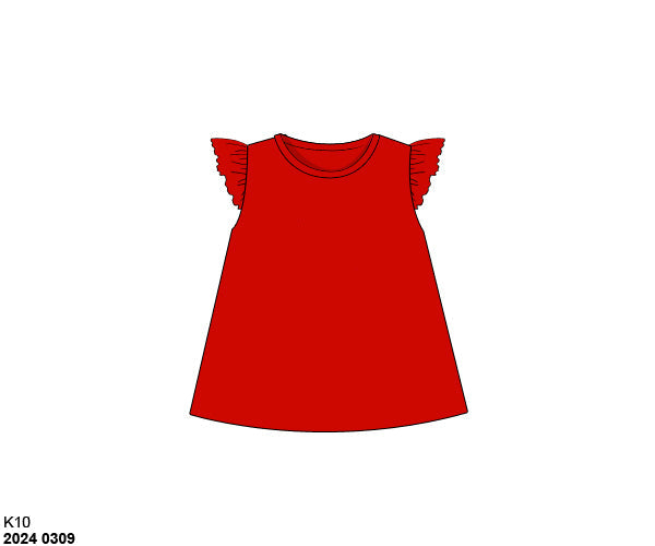 RTS: Red- Girls Knit Shirt (No Monogram)