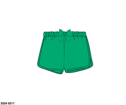 RTS: Green- Girls Knit Bottoms- Shortie Shorts