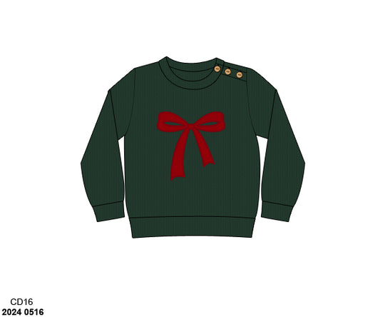 RTS: Christmas Cozies- Mom & Mini Green Bow Sweater