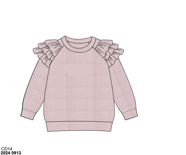 RTS: Girls French Knot Sweaters- Girls Pink (Without Monogram)