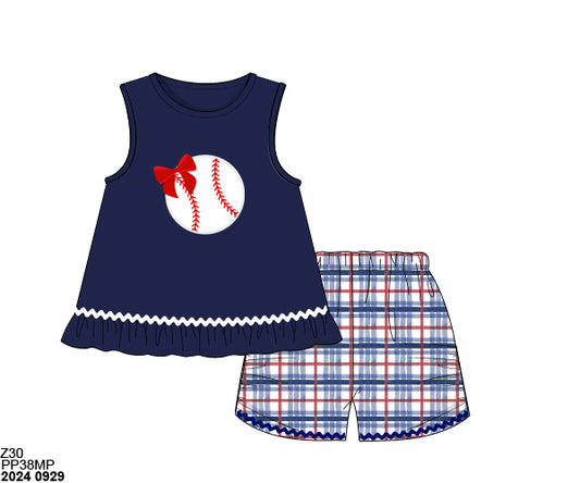 Pre Order 116: Home Team- Girls Appliqué Knit Short Set