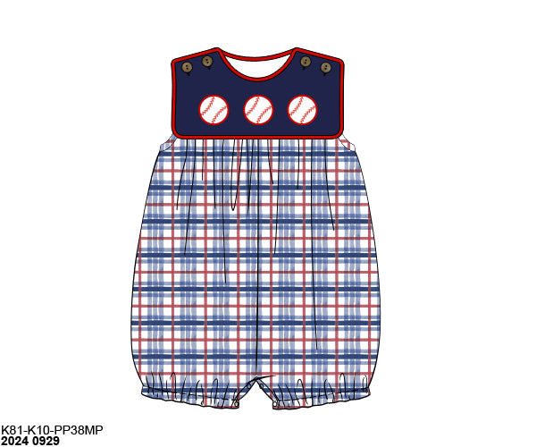 Pre Order 116: Home Team- Boys Woven Bubble Romper