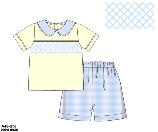 Pre Order 116: Sellers Classic Yellow- Boys Woven Short Set