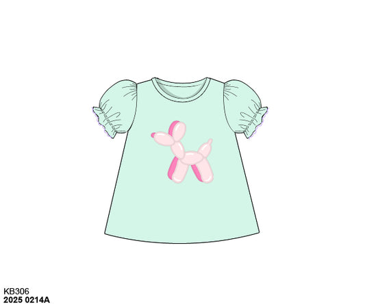 Pre Order 123: Girls Casual Mix & Match- Knit Balloon Animal Shirt