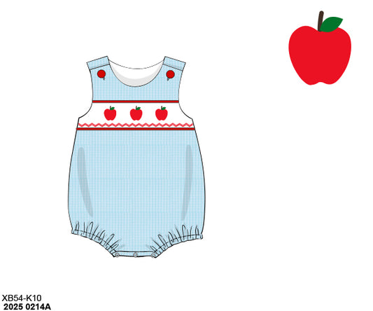 Pre Order 123: A is for Apple- Boys Seersucker Smocked Bubble