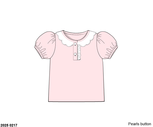 Pre Order 123: Girls Formal Mix & Match- Knit Pink Shirt