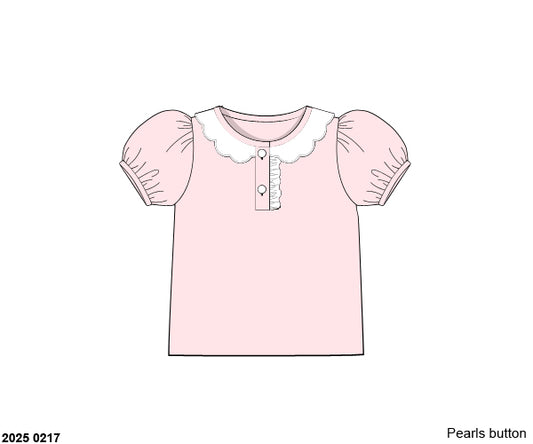 Pre Order 123: Girls Formal Mix & Match- Knit Pink Shirt