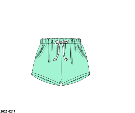 Pre Order 123: Boys Knit Bottoms- Mint Shorties