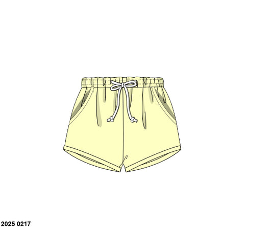 Pre Order 123: Boys Knit Bottoms- Pale Yellow Shorties