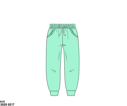 Pre Order 123: Boys Knit Bottoms- Mint Joggers