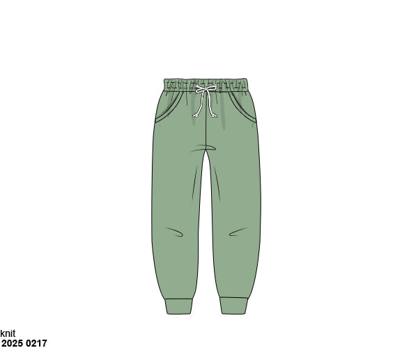 Pre Order 123: Boys Knit Bottoms- Feldspar Green Joggers