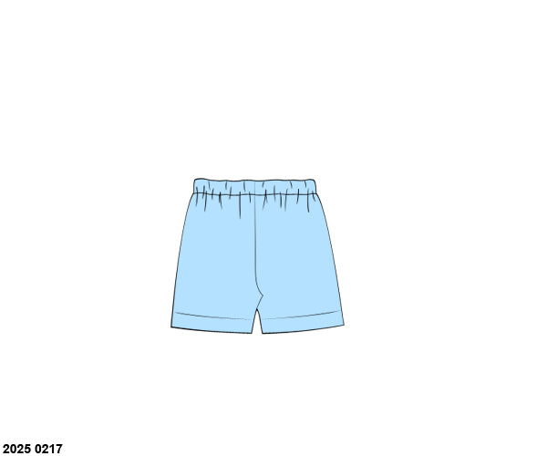 Pre Order 123: Girls Bottoms- Knit Baby Blue Biker Shorts