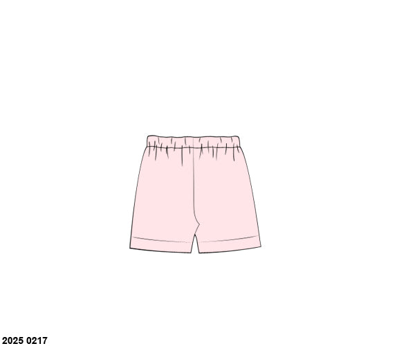 Pre Order 123: Girls Bottoms- Knit Pink Biker Shorts