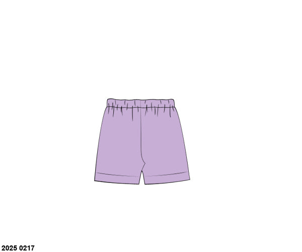 Pre Order 123: Girls Bottoms- Knit Lavender Biker Shorts