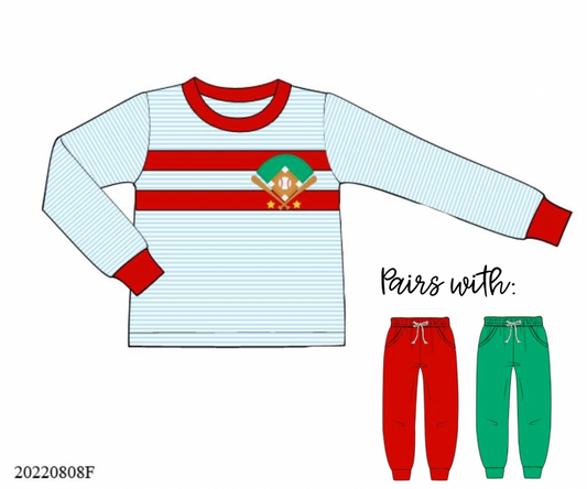 RTS: Boys Mix & Match- Baseball Appliqué Knit Shirt