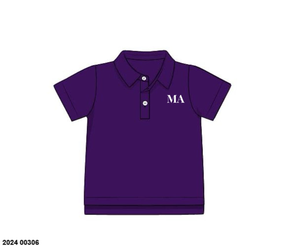 RTS: Purple-Boys Knit Polo “MA”