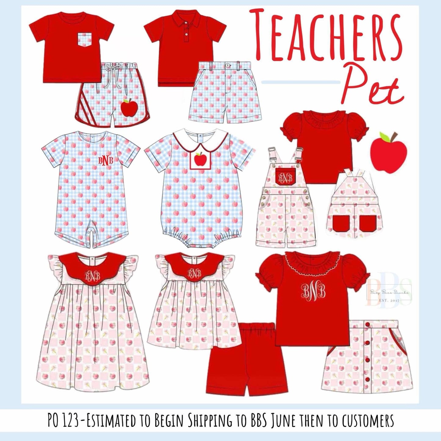 Pre Order 123: Teachers Pet- Boys Knit Shortie Set