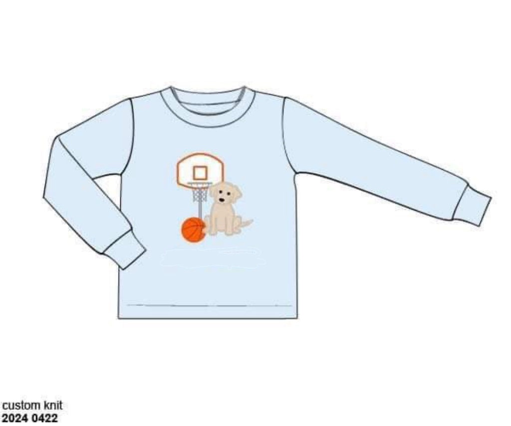 RTS: Delayna- Boys Puppy Basketball Knit Shirt