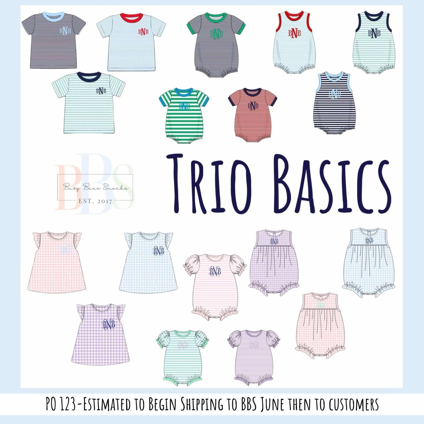 Pre Order 123: Trio Basics- Girls Knit Gingham Bubbles