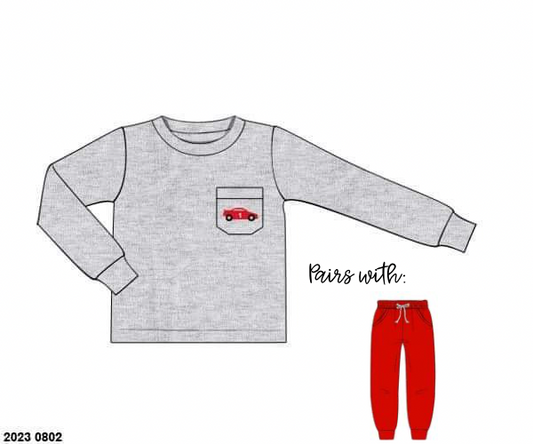 RTS: Boys Mix & Match- Race Car Pocket Knit Shirt