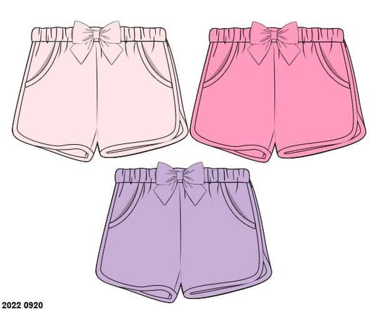 Pre Order 119: Spring Bottoms- Girls Pink/ Lavender Shorties Pack